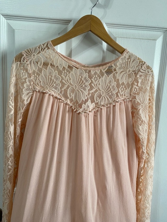 🎀 VINTAGE Forever 21 Pink Lace Coquette Tunic Dress - M EUC - Picture 4 of 10